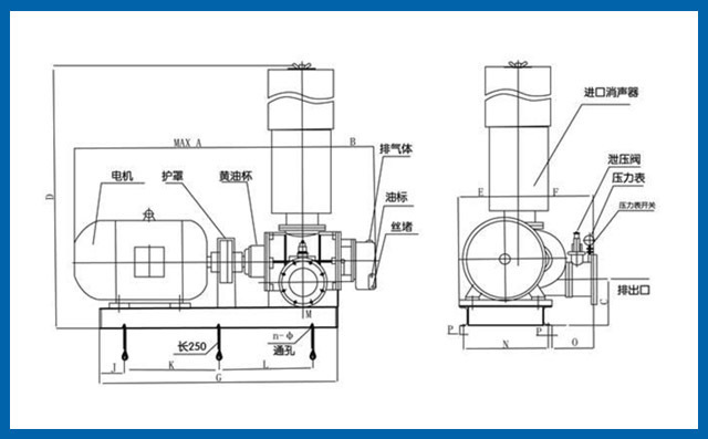 FSR三葉羅茨風(fēng)機結(jié)構(gòu)圖